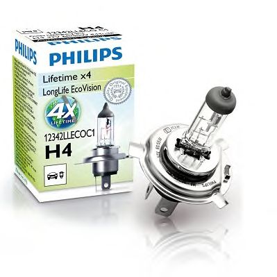 PHILIPS 12342llecoc1 -  Лампа галоген LongerLife EcoVision H4 12В 60/55Вт
