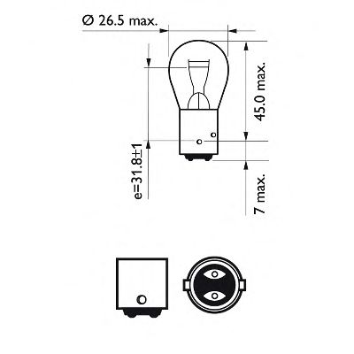 PHILIPS 12594b2 -  Лампа накаливания, фонарь сигнала тормоза/задний габаритный