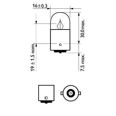 PHILIPS 12821llecob2 -  Лампа накаливания, R5W 12В 5Вт