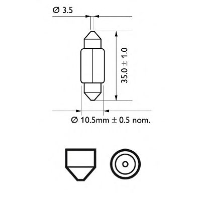 PHILIPS 12844cp -  Лампа накаливания, фонарь освещения номерного знака