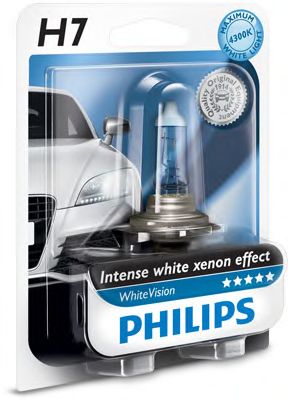 PHILIPS 12972whvb1 -  H7 12V- 55W (PX26D) (АБСОЛЮТНО БЕЛЫЙ СВЕТ) WHITE V