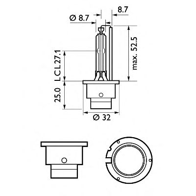 PHILIPS 85122syc1 -  ЛАМПА НАКАЛИВАНИЯ, ФАРА ДАЛЬНЕГО СВЕТА