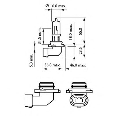 PHILIPS 9005prc1 -  Лампа накаливания Premium HB3 12В 60Вт