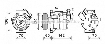 PRASCO ctk052 - Компрессор, кондиционер