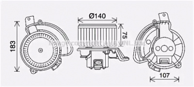 PRASCO ol8689 -  Электродвигатель, вентиляция салона
