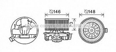 PRASCO rt8576 -  Электродвигатель, вентиляция салона