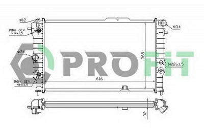 PROFIT pr5076a3 -  Радиатор, охлаждение двигателя