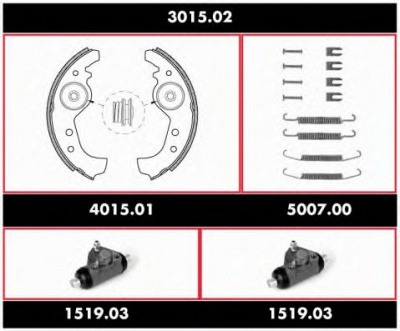REMSA 301502 -  Комплект тормозов, барабанный тормозной механизм