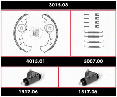 REMSA 301503 -  Комплект тормозов, барабанный тормозной механизм