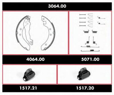 REMSA 306400 -  Комплект тормозов, барабанный тормозной механизм
