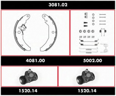 REMSA 308102 -  Комплект тормозов, барабанный тормозной механизм