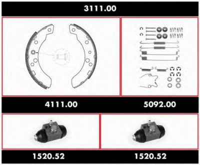 REMSA 311100 -  Комплект тормозов, барабанный тормозной механизм