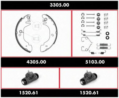 REMSA 330500 -  Комплект тормозов, барабанный тормозной механизм