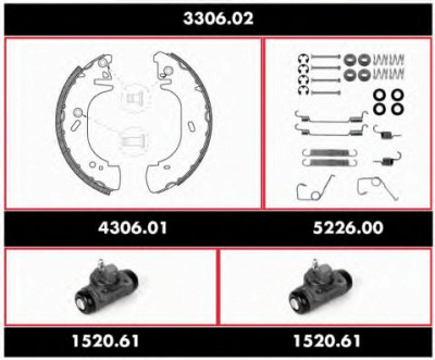REMSA 330602 -  Комплект тормозов, барабанный тормозной механизм