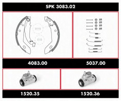 REMSA spk308302 -  Комплект тормозов, барабанный тормозной механизм