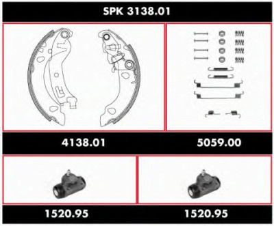 REMSA spk313801 -  Комплект тормозов, барабанный тормозной механизм