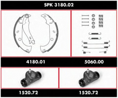 REMSA spk318002 -  Комплект тормозов, барабанный тормозной механизм