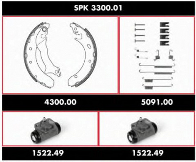 REMSA spk330001 -  Комплект тормозов, барабанный тормозной механизм