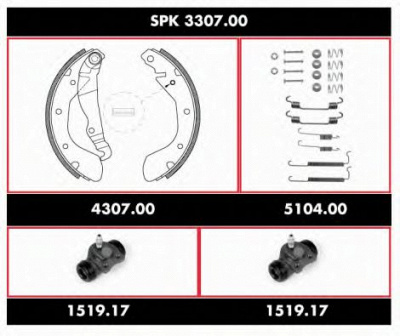 REMSA spk330700 -  Комплект тормозов, барабанный тормозной механизм