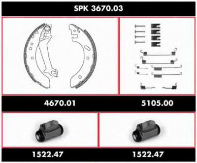 REMSA spk367003 -  Комплект тормозов, барабанный тормозной механизм