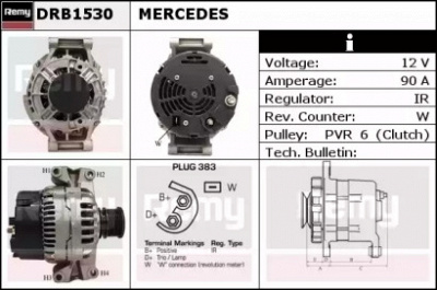REMY drb1530 -  Генератор, 12В 90А