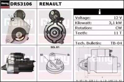 REMY drs3106 -  Стартер