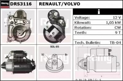 REMY drs3116 -  Стартер