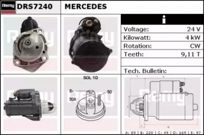 REMY drs7240 -  Стартер