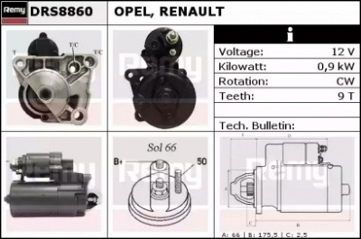 REMY drs8860 -  Стартер