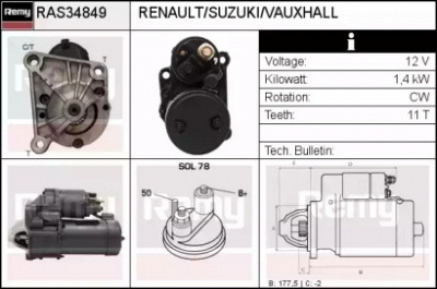 REMY ras34849 -  Стартер