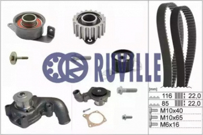 RUVILLE 55214712 -  Водяной насос + комплект зубчатого ремня