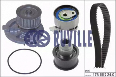 RUVILLE 55305701 -  Водяной насос + комплект зубчатого ремня