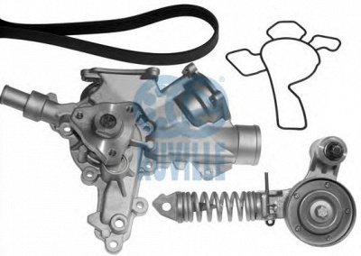RUVILLE 55345801 -  Водяной насос + комплект ручейковых ремней