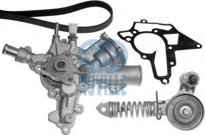 RUVILLE 55345802 -  Водяной насос + комплект ручейковых ремней