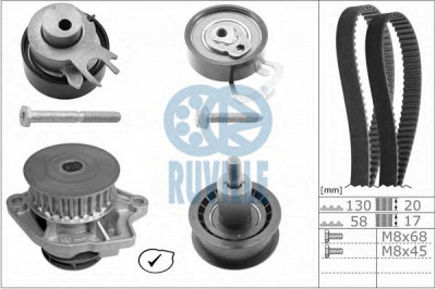 RUVILLE 55456721 -  Водяной насос + комплект зубчатого ремня