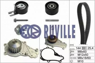 RUVILLE 55953702 -  Водяной насос + комплект зубчатого ремня