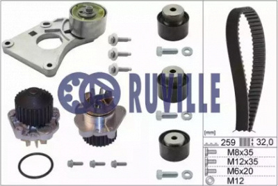 RUVILLE 56643702 -  Водяной насос + комплект зубчатого ремня