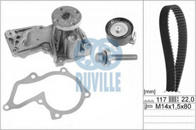 RUVILLE 57118701 -  Водяной насос + комплект зубчатого ремня