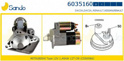 SANDO 60351601 - Стартер
