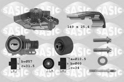 SASIC 3900005 -  Водяной насос + комплект зубчатого ремня