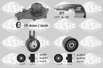 SASIC 3900014 -  Водяной насос + комплект зубчатого ремня