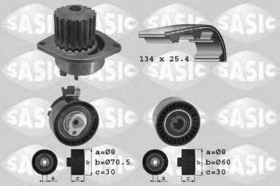 SASIC 3900015 -  Водяной насос + комплект зубчатого ремня