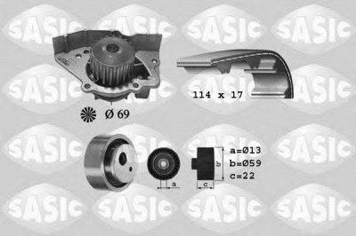 SASIC 3900024 -  Водяной насос + комплект зубчатого ремня