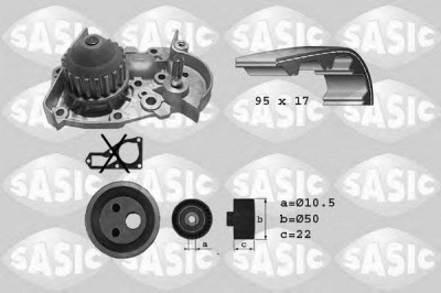 SASIC 3904002 -  Водяной насос + комплект зубчатого ремня