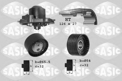 SASIC 3904008 -  Водяной насос + комплект зубчатого ремня