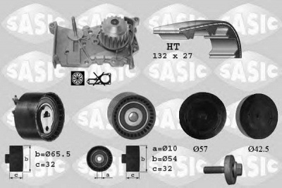SASIC 3904011 -  Водяной насос + комплект зубчатого ремня