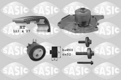 SASIC 3904022 -  Водяной насос + комплект зубчатого ремня