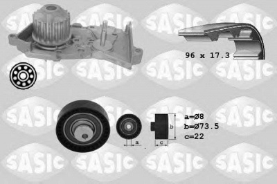 SASIC 3904026 -  Водяной насос + комплект зубчатого ремня