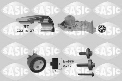 SASIC 3904035 -  Водяной насос + комплект зубчатого ремня