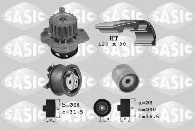 SASIC 3906003 -  Водяной насос + комплект зубчатого ремня